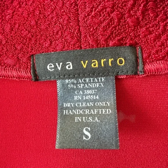 NEW EVA VARRO barcelona long jacket in deep red size Small - Picture 7 of 8